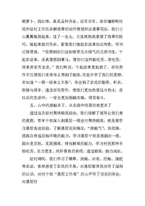帮扶群众心得体会