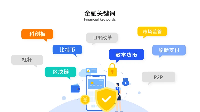 简约风白色生态图关键词多项PPT内容页