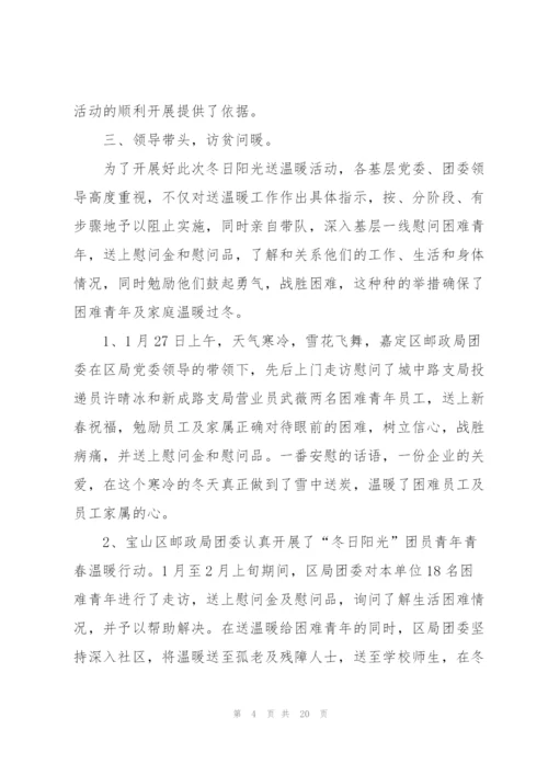 开展暖冬主题的活动总结10篇.docx