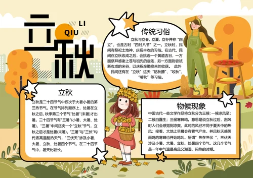 二十四节气立秋word小报