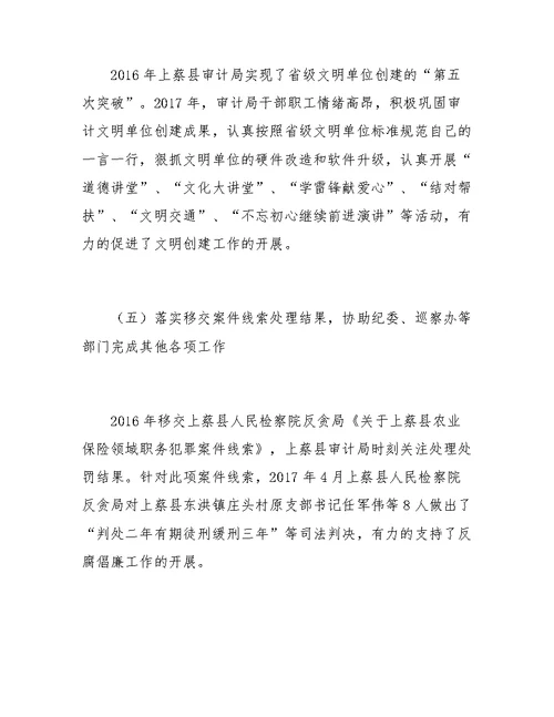 关于审计局集中调研汇报材料