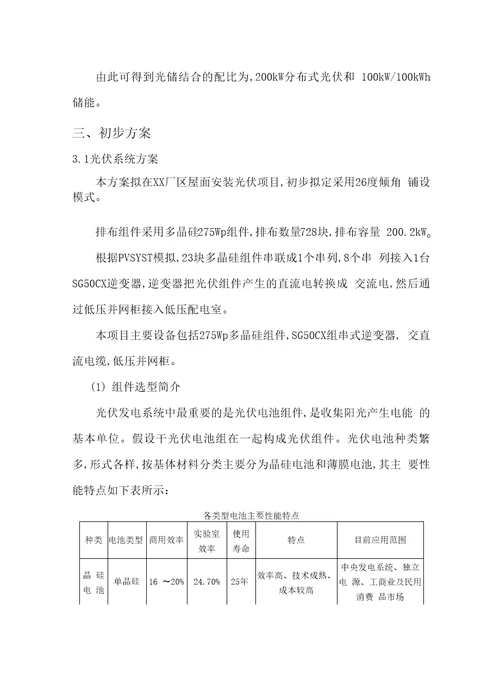 厂区屋面光储一体化工程项目建议书200kWp分布式光伏和100kWh储能电站