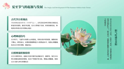 绿色中国风夏至节气PPT模板