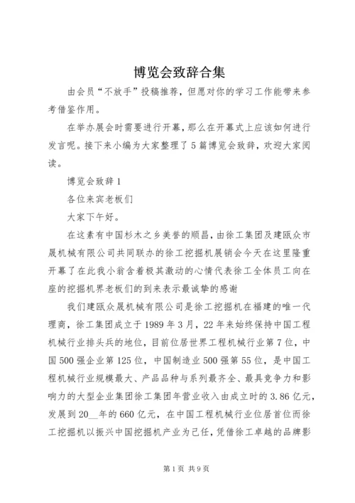 博览会致辞合集.docx