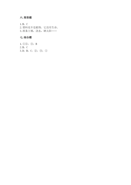 教科版科学一年级上册第一单元《植物》测试卷1套.docx