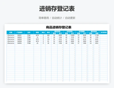 进销存登记表