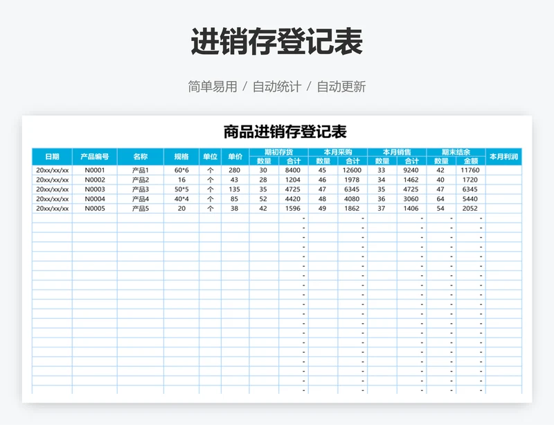 进销存登记表