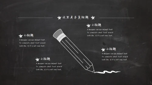 黑板风粉笔字毕业答辩通用PPT模板