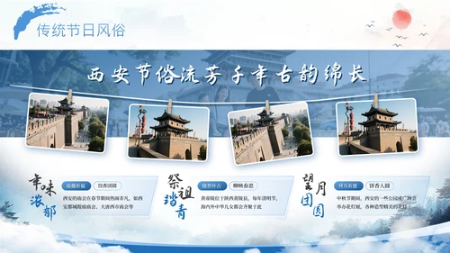蓝色古风稚游风华六一亲子旅游计划PPT模板