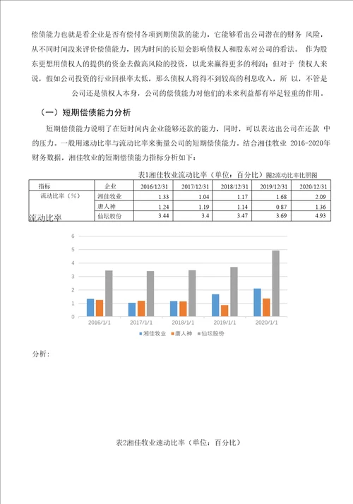 湖南湘佳牧业股份有限公司财务分析