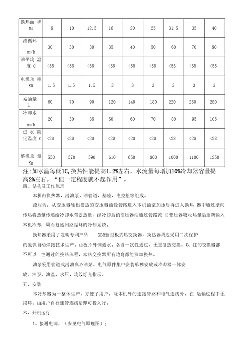 板式油水通用产品说明书