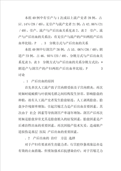 产后出血相关性因素的临床研究