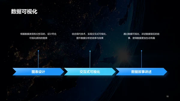 蓝色创意酷炫数据科学再数据服务中的应用PPT模板