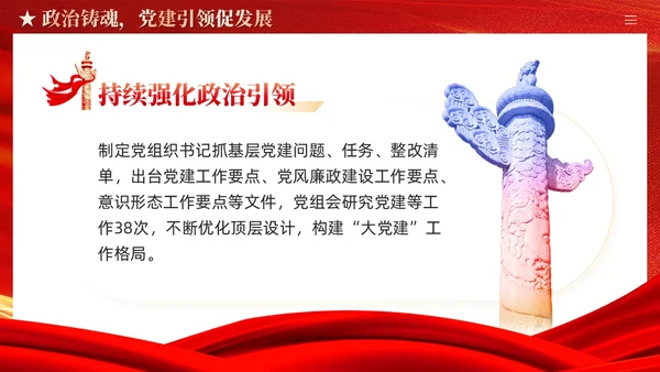 红色党建加强党的建设引领高质量发展党课课件PPT
