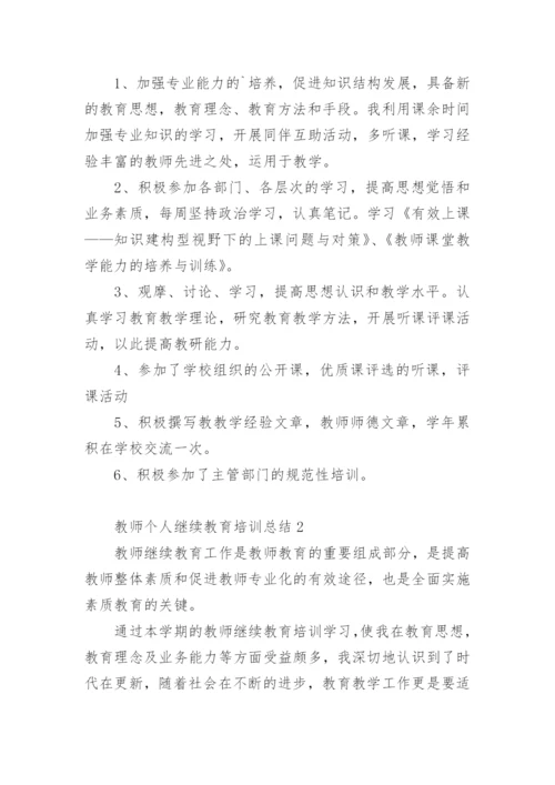教师个人继续教育培训总结.docx