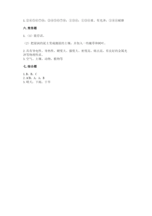教科版小学二年级上册科学期末测试卷（a卷）.docx