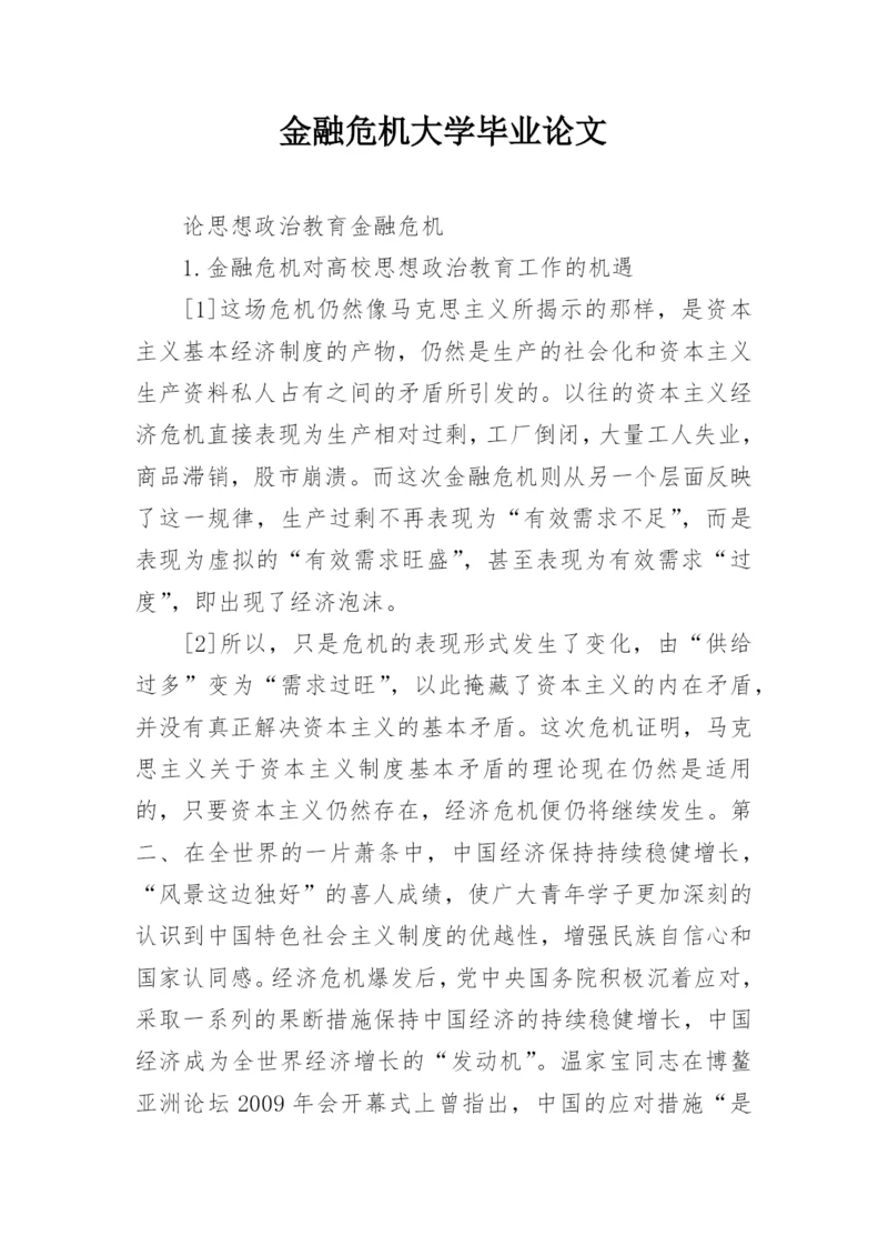 金融危机大学毕业论文.docx