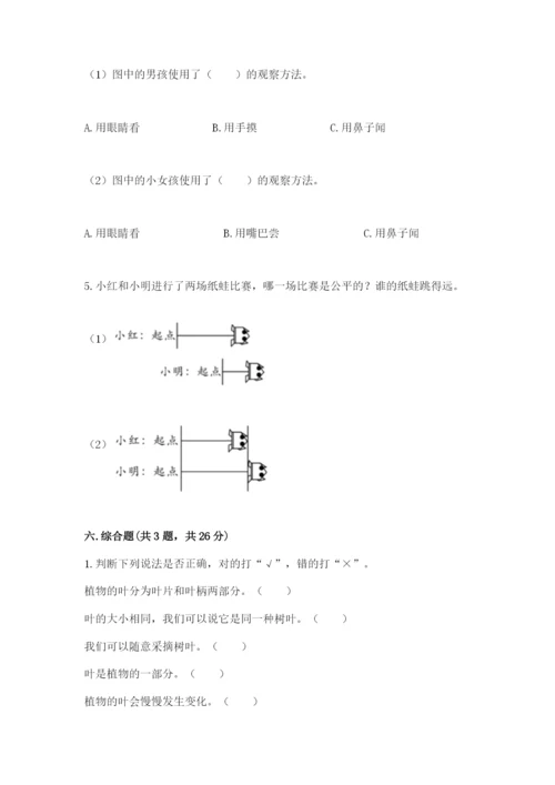 教科版一年级上册科学期末测试卷有完整答案.docx