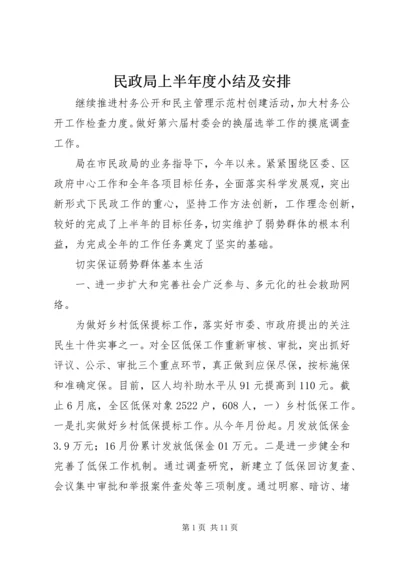 民政局上半年度小结及安排.docx