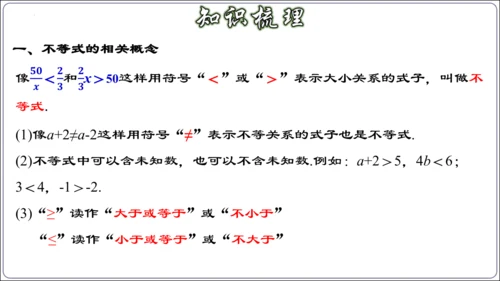 第九章 不等式与不等式组 章节复习【2024春人教七下数学精品课件含动画】