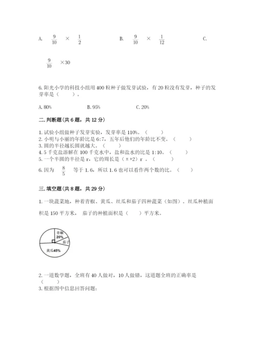 小学数学六年级上册期末测试卷及参考答案1套.docx