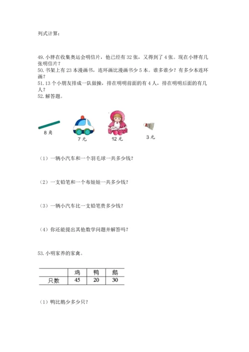 一年级下册数学解决问题100道及参考答案【培优b卷】.docx