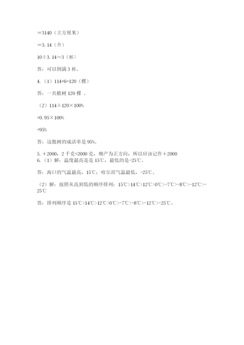 人教版小升初数学模拟试卷附参考答案（b卷）.docx