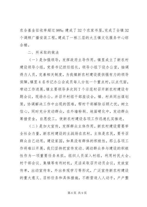 大王镇新农村建设工作汇报.docx