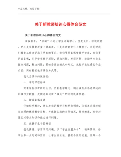 2023年关于新教师培训心得体会范文优选例文7篇.docx