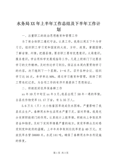 水务局XX年上半年工作总结及下半年工作计划 (4).docx