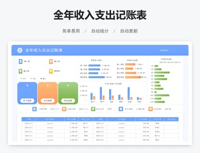 全年收入支出记账表