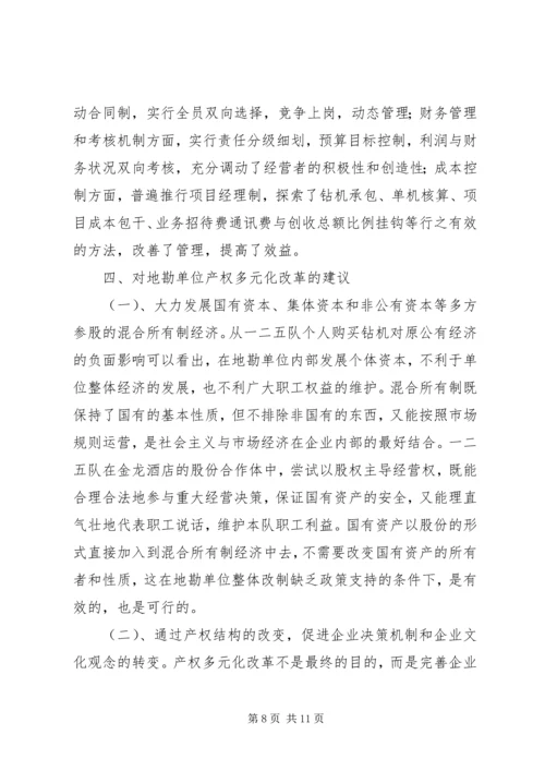 关于产权多元化改革的思考 (4).docx