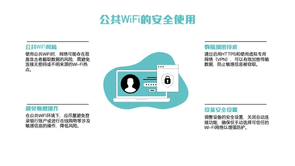 绿色简约矢量插画网络安全教育PPT模板