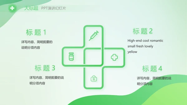绿色清新医疗药店工作总结汇报PPT