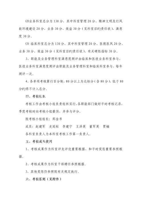 中西医结合医院科室综合目标考核专题方案.docx