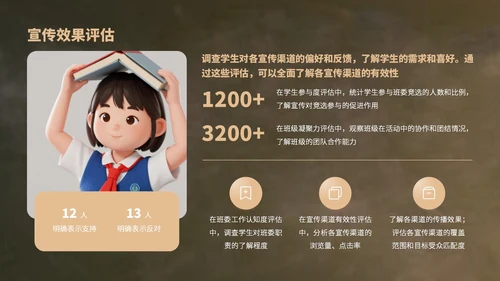 深绿色卡通风班委竞选演讲PPT