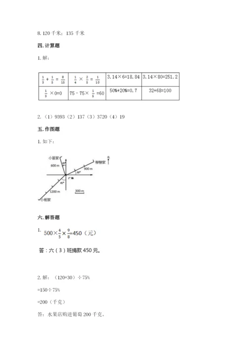 小学数学六年级上册期末卷精品【夺分金卷】.docx