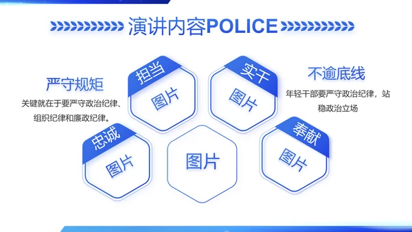 蓝色简约智慧公安科技强警PPT
