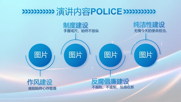 蓝色大气民警工作总结汇报PPT动态模板