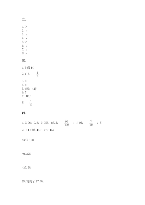 人教版六年级数学小升初试卷及答案【典优】.docx