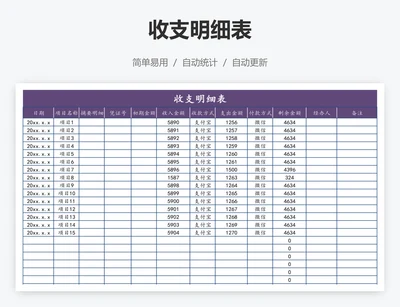 收支明细表