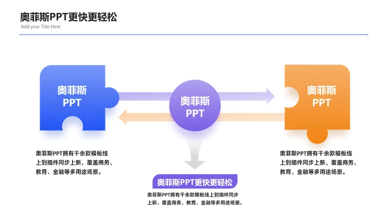 简约风流程关系3项PPT单页