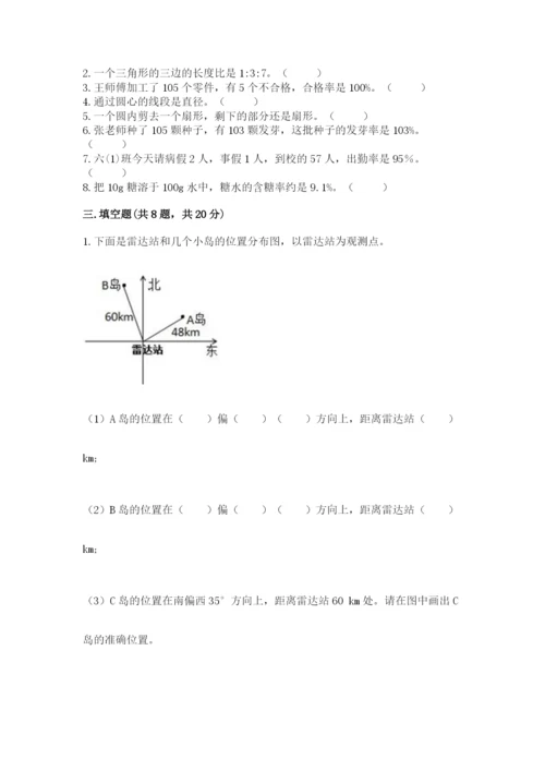 小学数学六年级上册期末测试卷含答案（精练）.docx