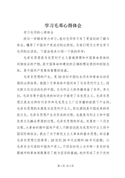 学习毛邓心得体会 (2).docx