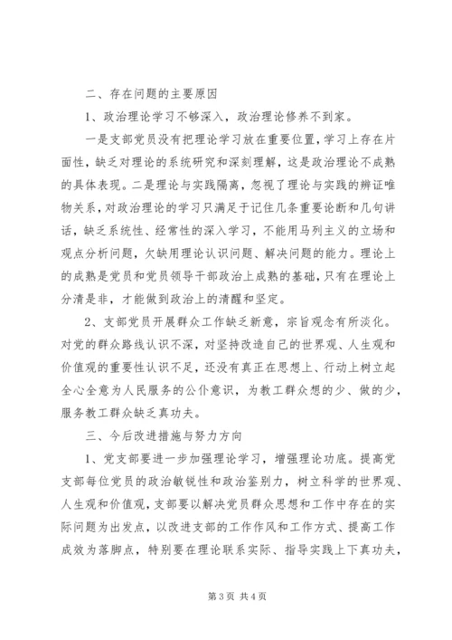 党的群众路线教育实践活动支部自我剖析.docx