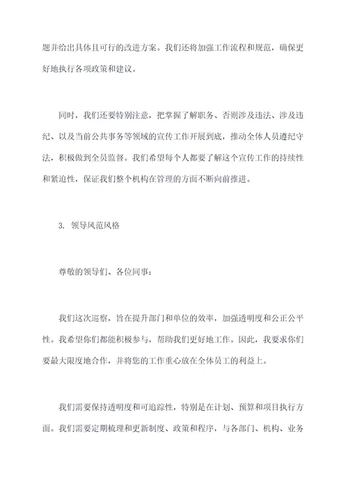 纪检委员巡察发言提纲