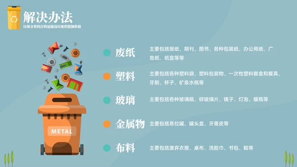 垃圾分类环卫垃圾车通用PPT模板