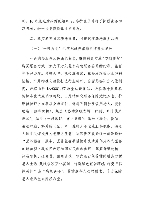 民政局社会福利中心工作总结