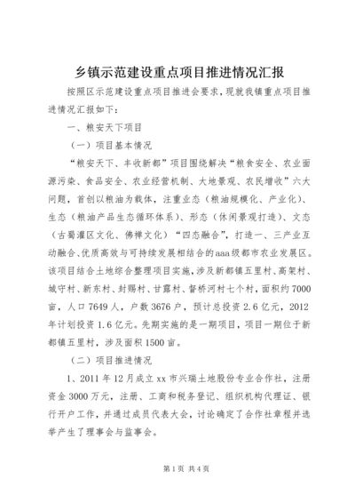 乡镇示范建设重点项目推进情况汇报.docx