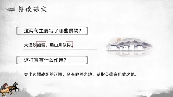 简约中国风部编版六年级语文下册课件马诗PPT模板宣传PPT动